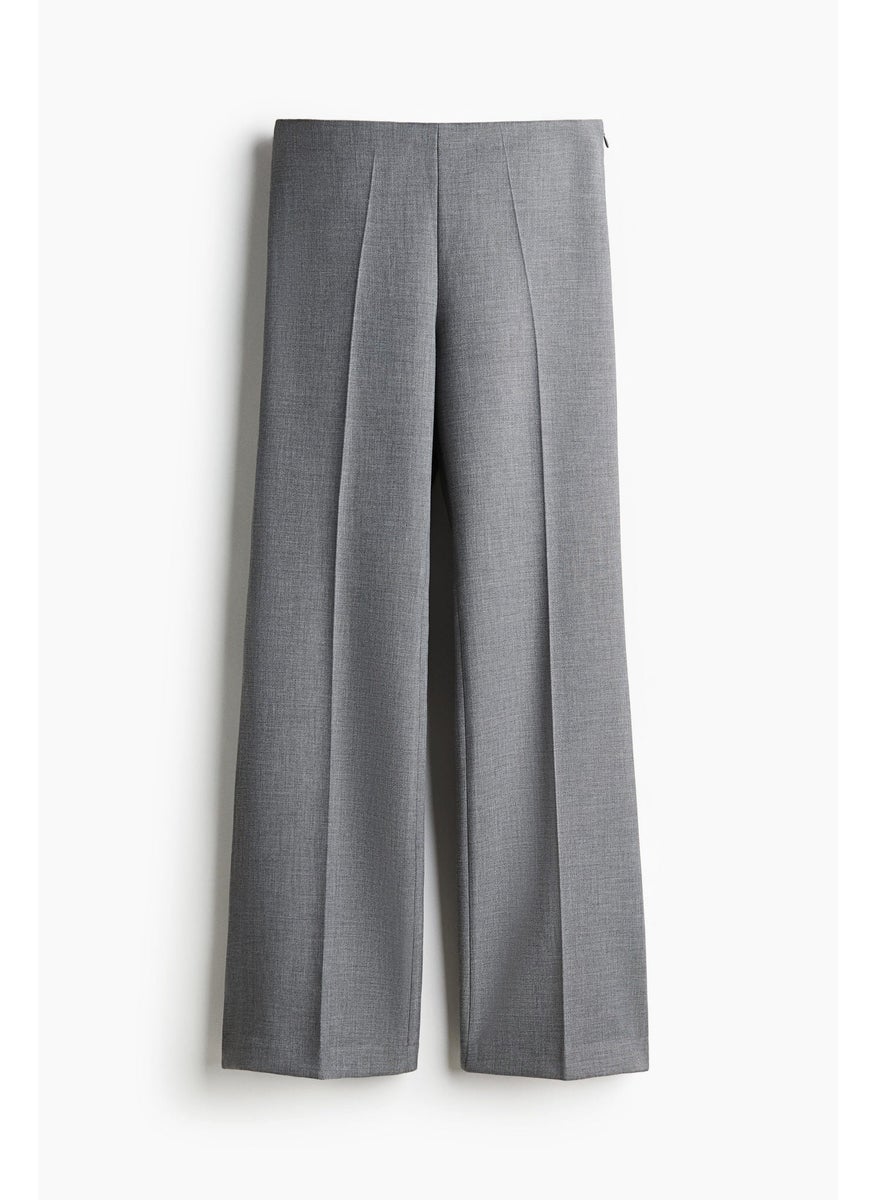 Flared Crease-Leg Trousers