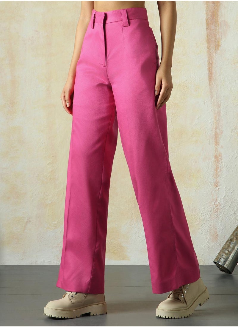 Women Magenta Trousers