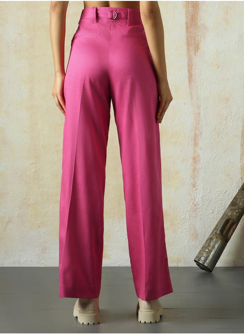 Women Magenta Trousers