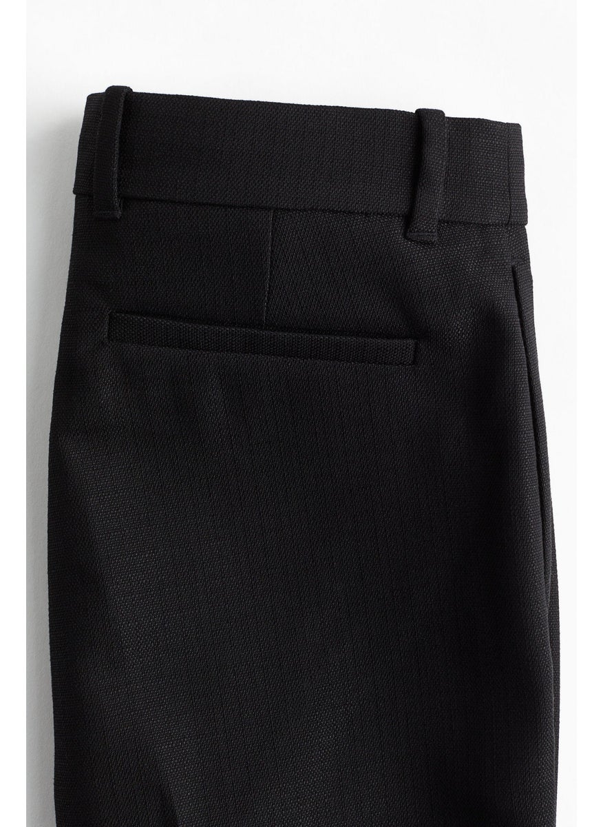 Flared Crease-Leg Trousers