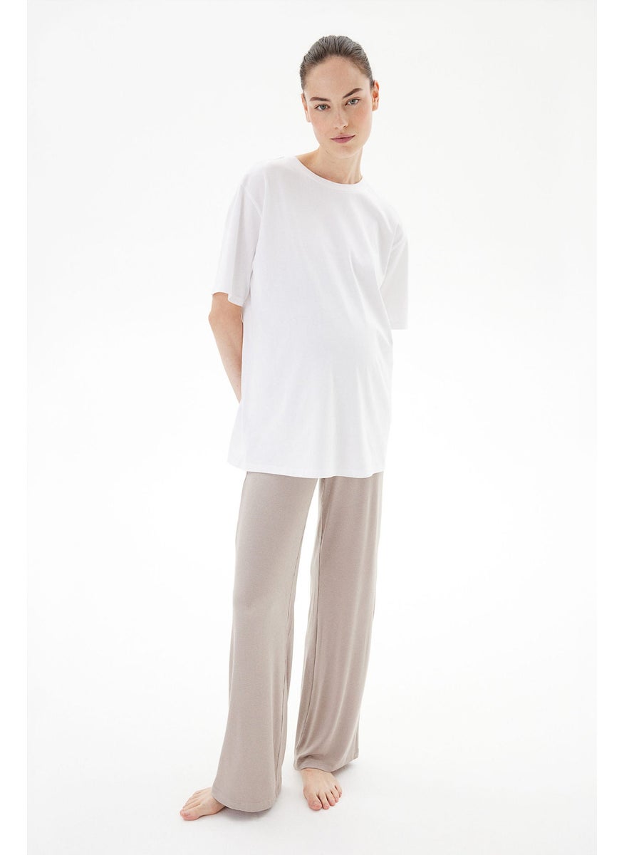 Mama Before & After Ribbed Jersey Trousers