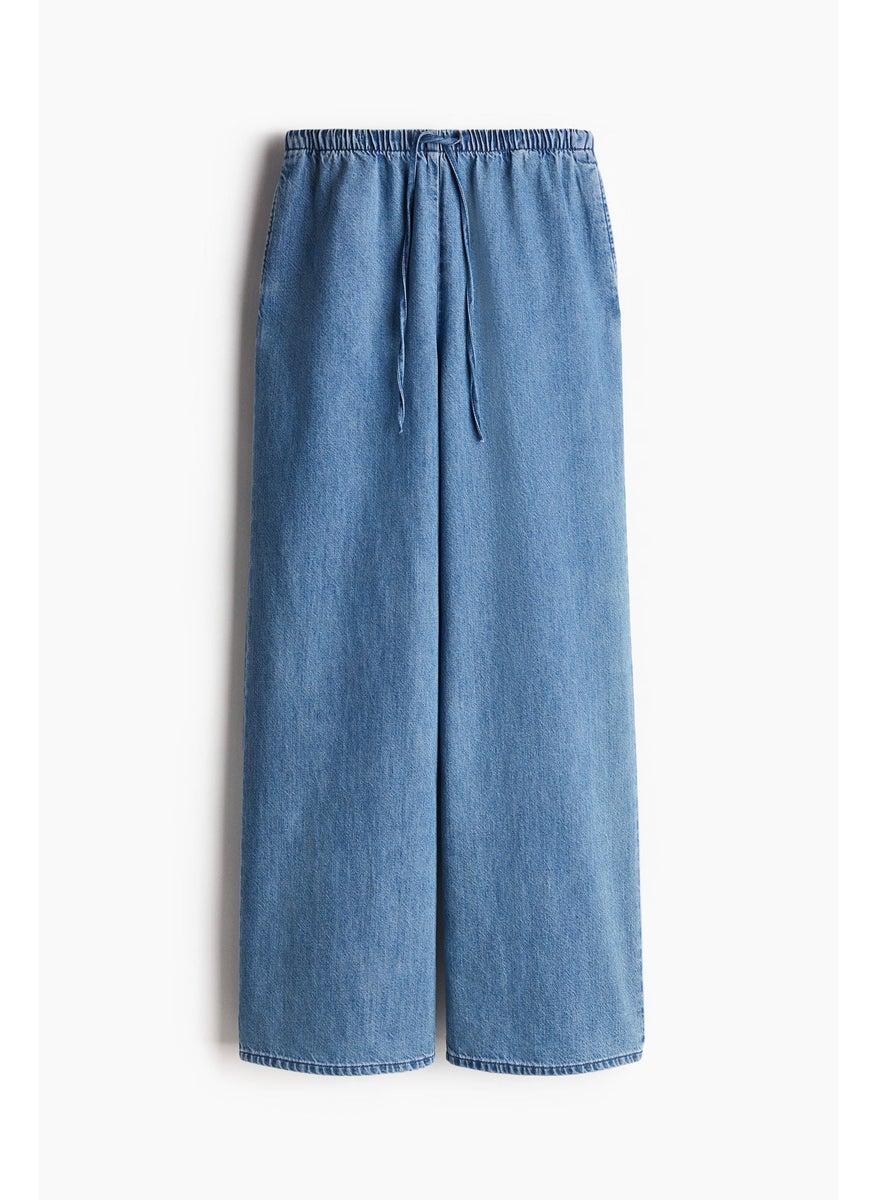 FEATHER SOFT DENIM DRAWSTRING TROUSERS