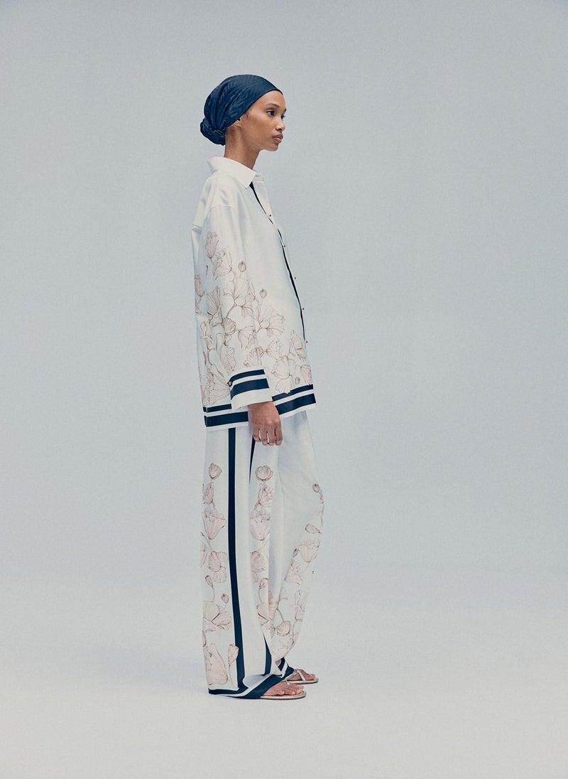 Printed Twill Trousers
