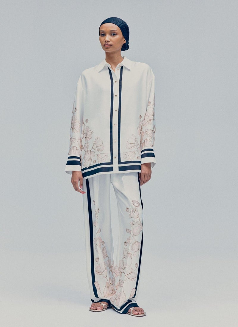 Printed Twill Trousers