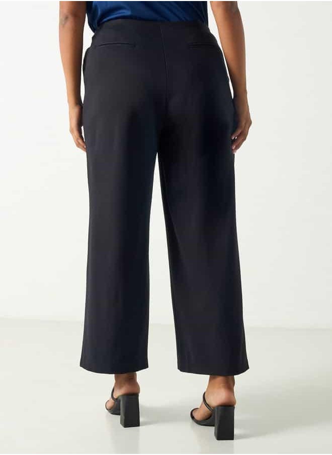 Plus Size Ulla Popken Pants with Button Closure and Pockets
