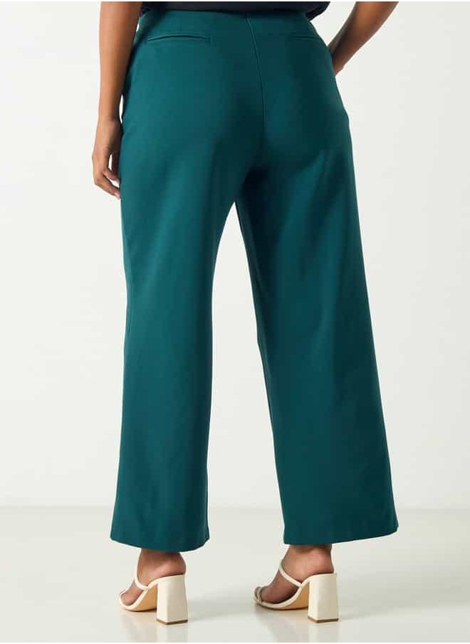 Plus Size Ulla Popken Pants with Button Closure and Pockets