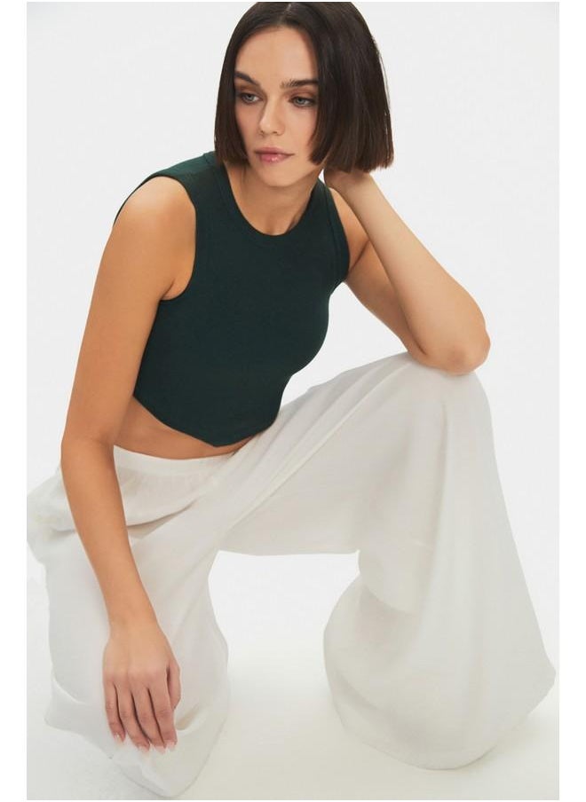 June Elastic Waist Flowy Trouser White