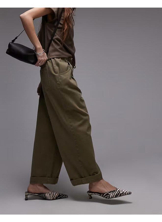 Plain Drawstring Straight Leg Trouser