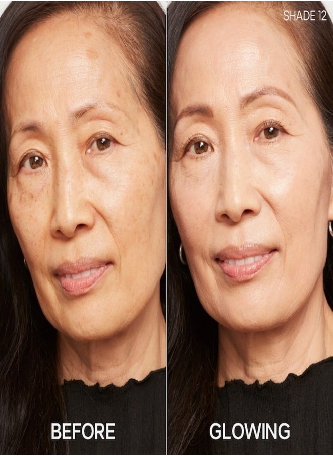 SAIE  Glowy Super Skin Tint Foundation with Hyaluronic Acid , 12 Light Medium Cool Undertones 30ml - Lightweight, Hydrating Coverage