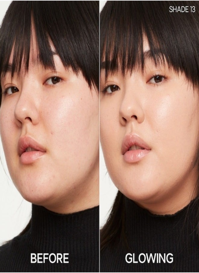 SAIE  Glowy Super Skin Tint Foundation with Hyaluronic Acid , 13 Medium Golden Undertones 30ml - Lightweight, Hydrating Coverage