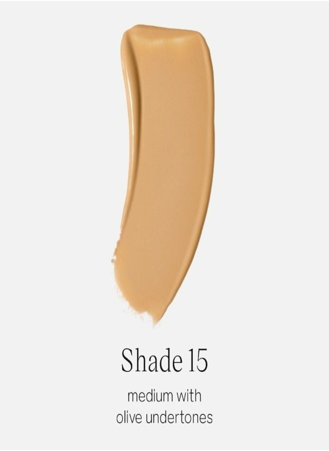 SAIE  Glowy Super Skin Tint Foundation with Hyaluronic Acid , 15 Medium Olive Undertones 30ml - Lightweight, Hydrating Coverage