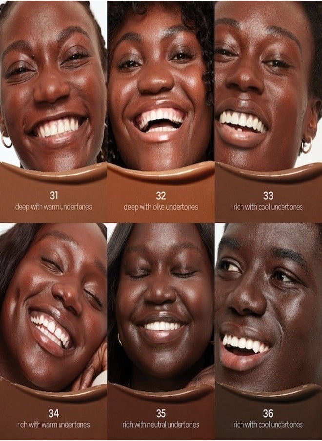 SAIE   Glowy  Super Skin Tint Foundation with Hyaluronic Acid , 31 Deep Warm Undertones 30ml - Lightweight, Hydrating Coverage