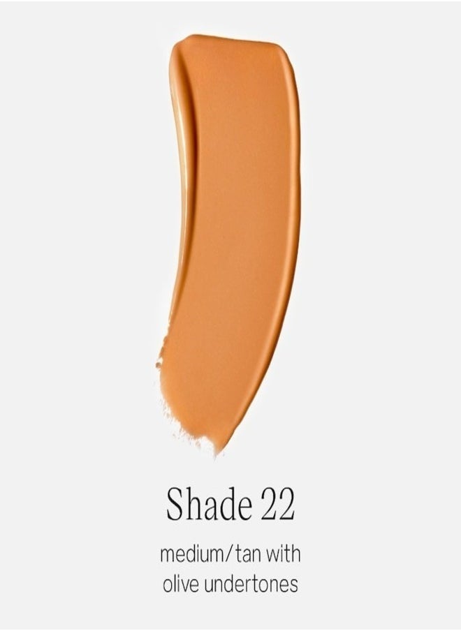 SAIE   Glowy Super Skin Tint Foundation with Hyaluronic Acid , 22 Medium/Tan Olive Undertones 30ml - Lightweight, Hydrating Coverage