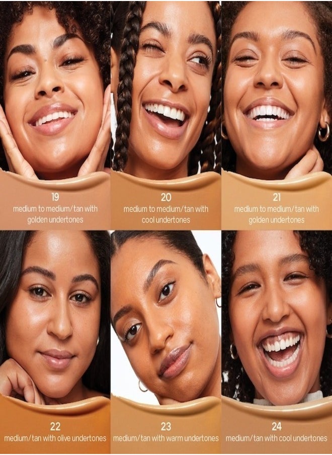 SAIE   Glowy Super Skin Tint Foundation with Hyaluronic Acid , 23 Medium/Tan Warm Undertones 30ml - Lightweight, Hydrating Coverage