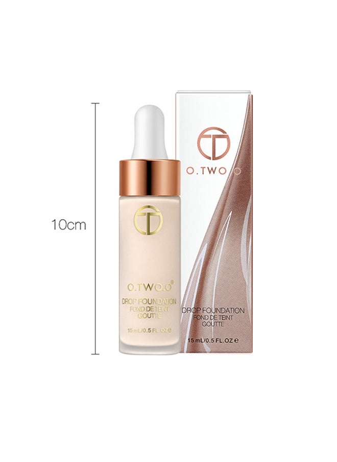 Face Base Whitening Oil-Control Dropper Liquid Foundation 01 Beige-15ml