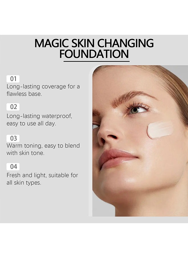 Magic Skin Changing Foundation- Concealer Cream Flawless,Colour Changing Foundation for Different Skin Tone  30ml