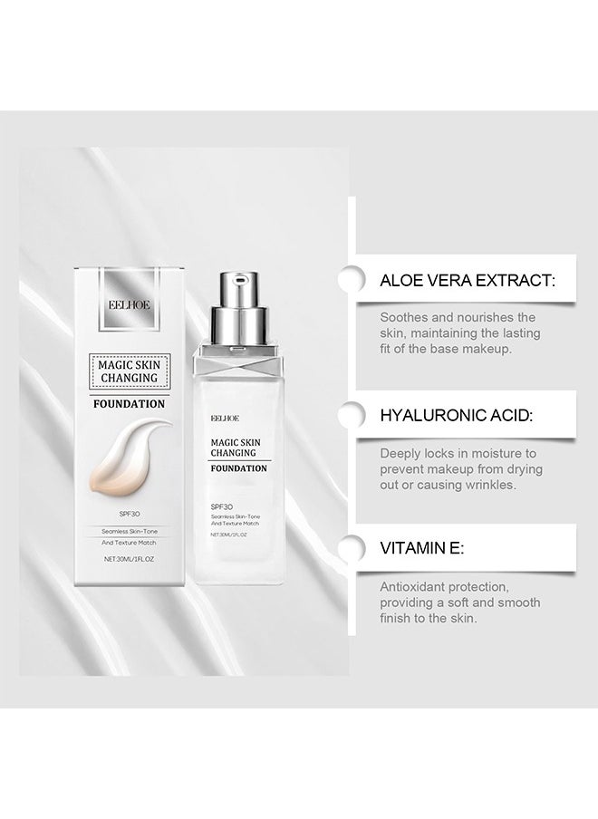 Magic Skin Changing Foundation- Concealer Cream Flawless,Colour Changing Foundation for Different Skin Tone  30ml