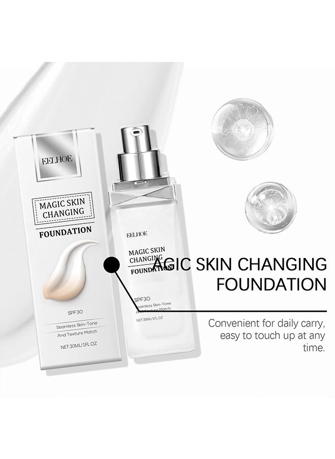 Magic Skin Changing Foundation- Concealer Cream Flawless,Colour Changing Foundation for Different Skin Tone  30ml