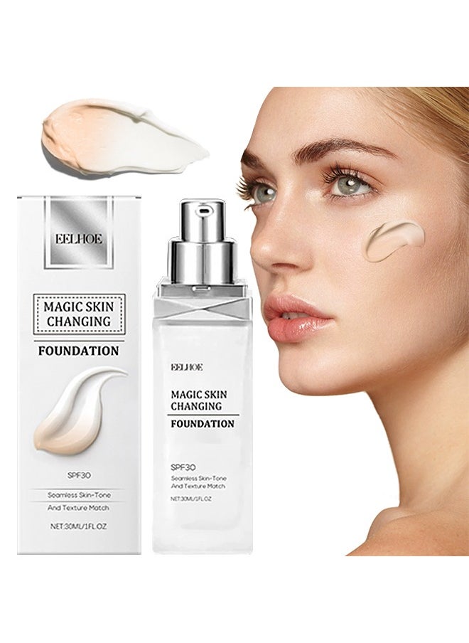 Magic Skin Changing Foundation- Concealer Cream Flawless,Colour Changing Foundation for Different Skin Tone  30ml