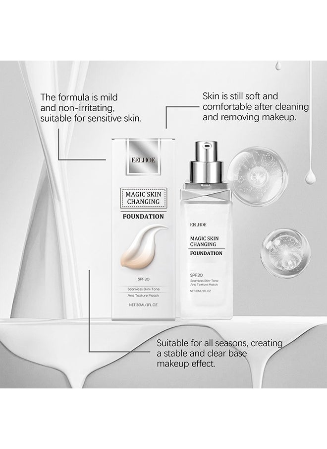 Magic Skin Changing Foundation- Concealer Cream Flawless,Colour Changing Foundation for Different Skin Tone  30ml
