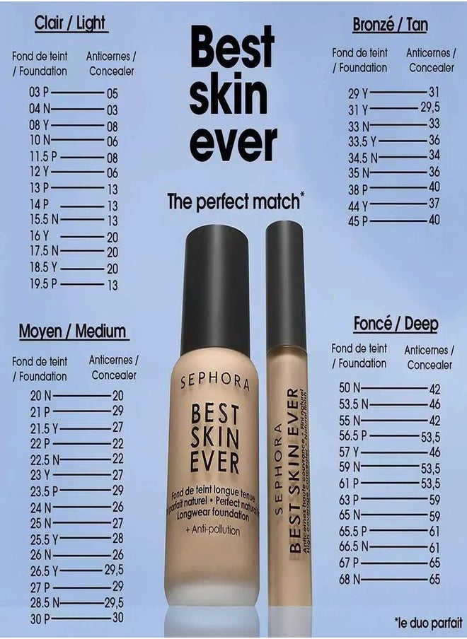SEPHORA COLLECTION Best Skin Ever Liquid Foundation 34.5 N - For Medium Skin With Neutral Undertones 25ml