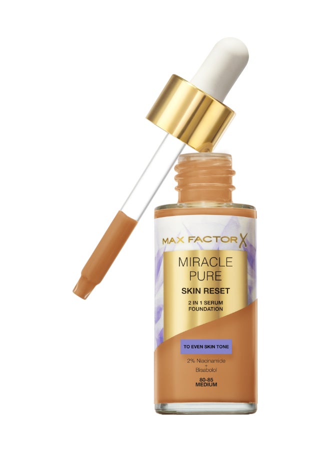 Miracle Pure 2in1 Skin Reset Serum Foundation - 80-85 - Medium, 30ml