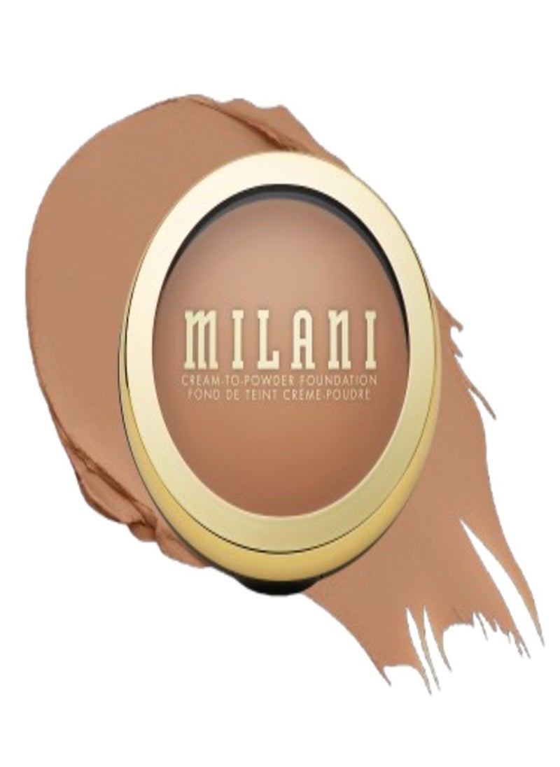 Milani Conceal + Perfect Smooth Finish Cream to Powder Foundation – 270 Tan | Full Coverage, Lightweight, Natural Matte Finish, Buildable Formula, Long-Lasting Wear, Vegan & Cruelty-Free