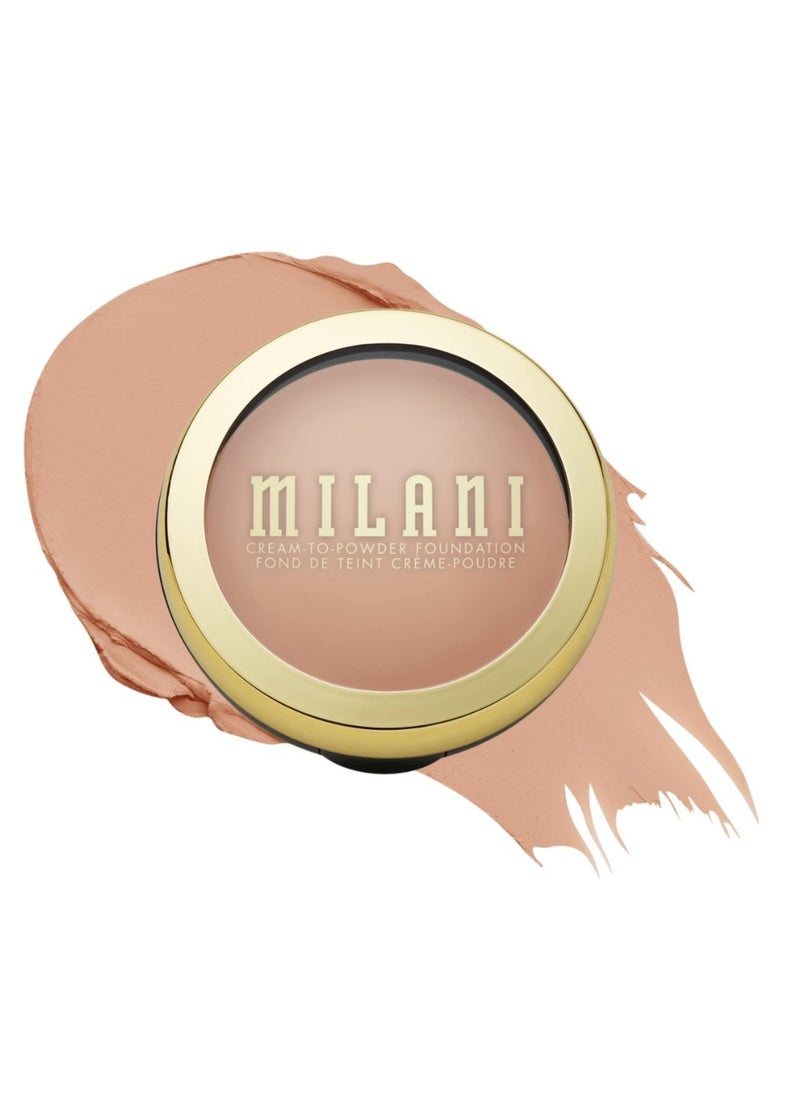 Milani Conceal + Perfect Smooth Finish Cream to Powder Foundation – 220 Creamy Natural | Full Coverage, Lightweight, Natural Matte Finish, Buildable Formula, Long-Lasting Wear, Vegan & Cruelty-Free