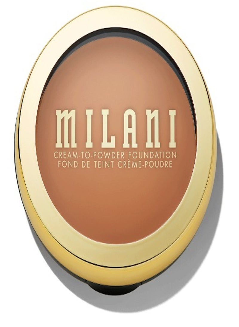 Milani Conceal + Perfect Smooth Finish Cream to Powder Foundation – 296 Mahogany | Full Coverage, Lightweight, Natural Matte Finish, Buildable Formula, Long-Lasting Wear, Vegan & Cruelty-Free