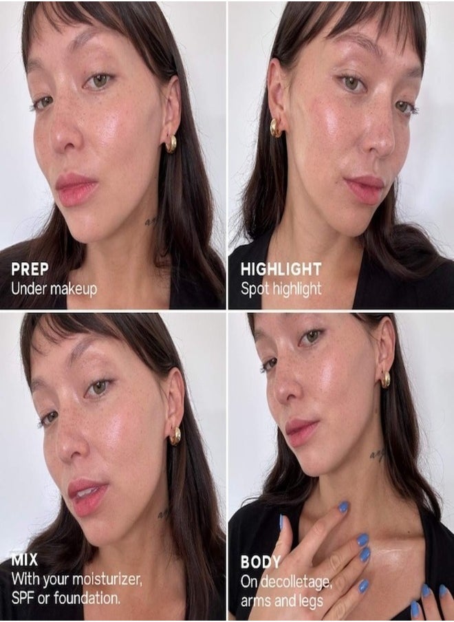 Mini Glowy Super Gel - Roseglow - universal rose gold glow , Lightweight Fresh Highlighter 15ml