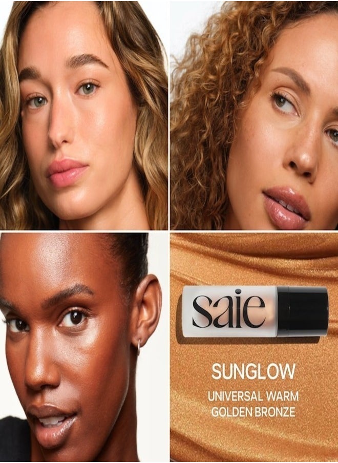 Mini Glowy Super Gel - Sunglow - warm golden bronze , Lightweight Fresh Highlighter 15ml