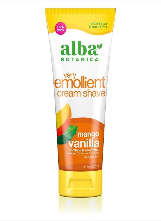 Very Emollient Cream Shave, Mango Vanilla, 8 Oz