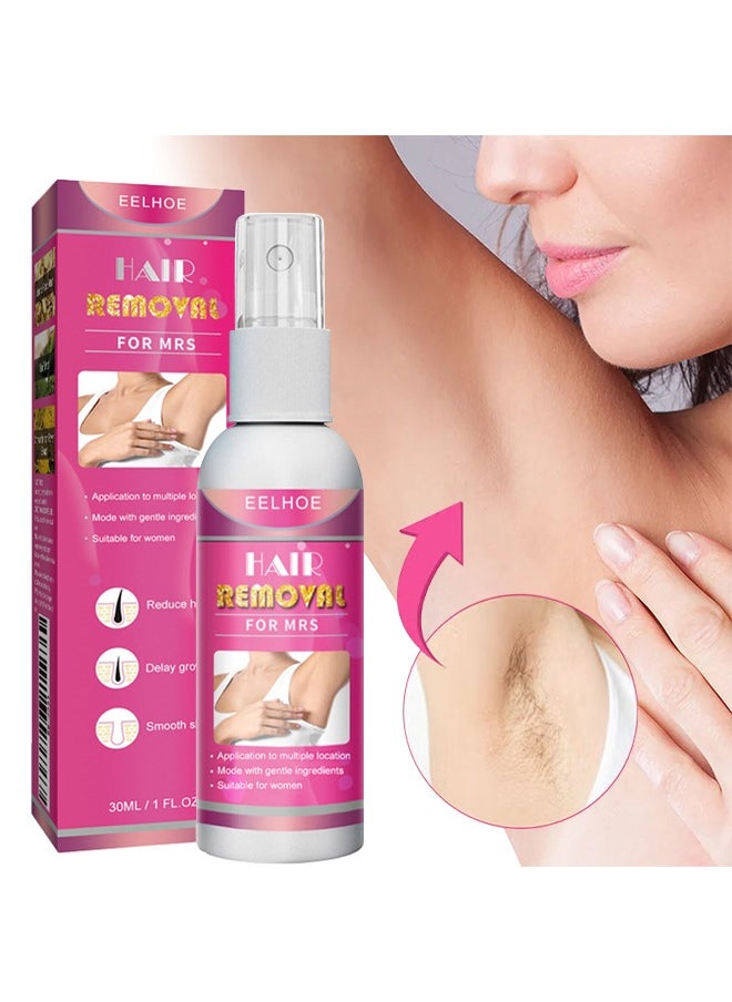 Hair Removal For Mrs, Painless Hair Removal Spray Armpit Gentle Hair Remover Refreshing Quick Hair Removal Spray, Gentle And Skin Friendly, Natural Ingredient Hair Removal Spray For Women 50ML