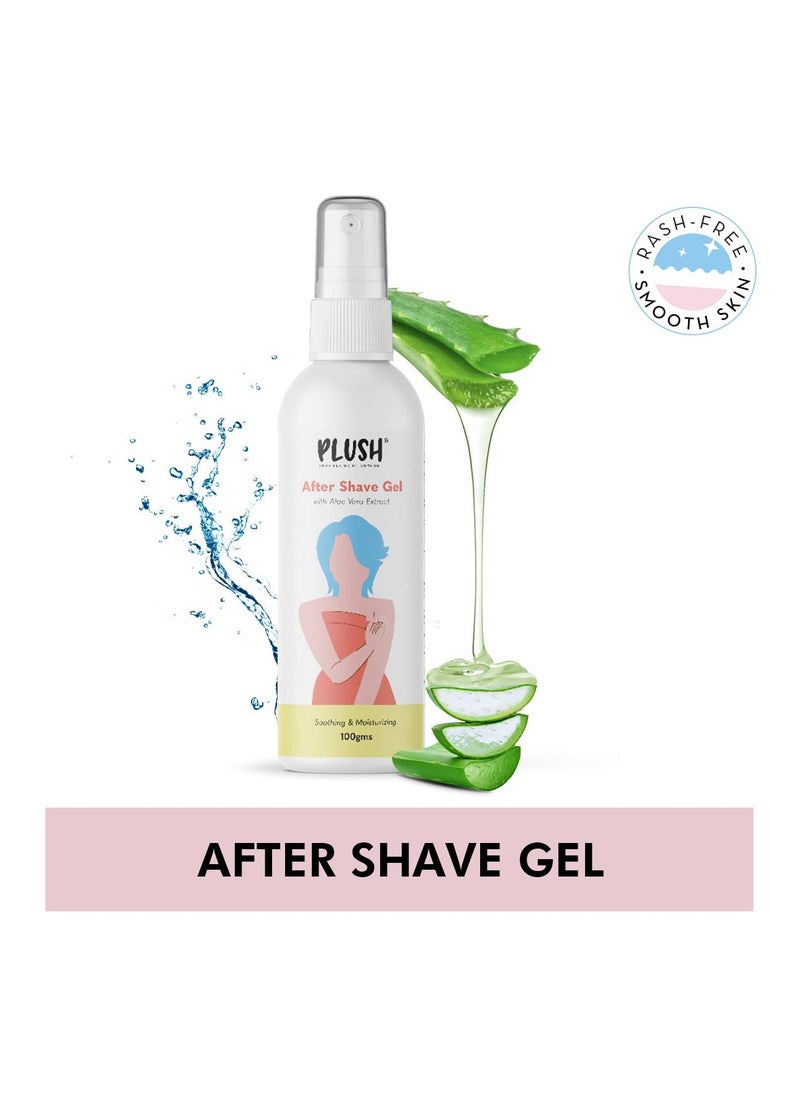 Plush All Natural After Shave Lotion for Women with Aloe Vera | 100% Vegan, Sulphates & Parabens Free | Hydrating and Moisturising For Normal-Sensitive Skin - 100 GMS | Soften's Skin Post Shaving