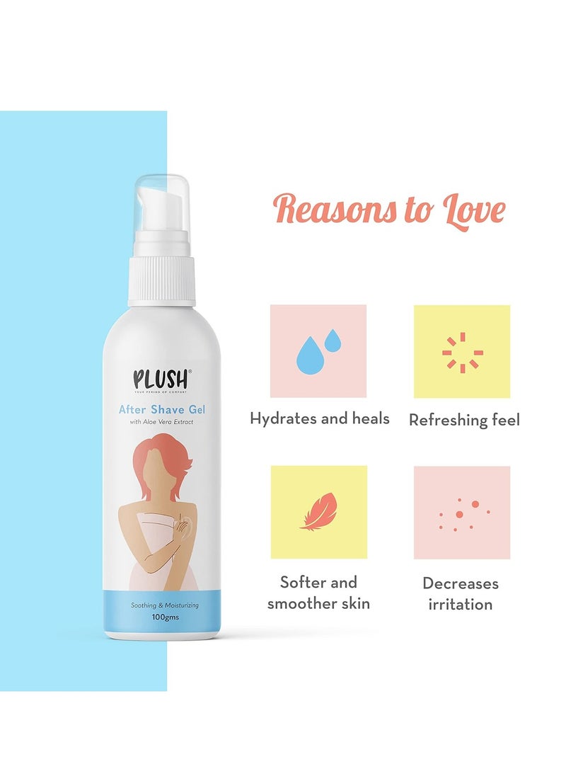 Plush All Natural After Shave Lotion for Women with Aloe Vera | 100% Vegan, Sulphates & Parabens Free | Hydrating and Moisturising For Normal-Sensitive Skin - 100 GMS | Soften's Skin Post Shaving