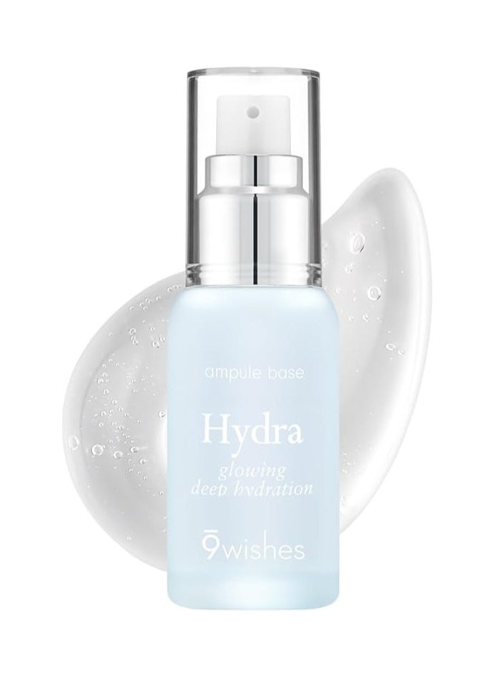 9 wishes Hydra Ampule Base 1.01 fl.oz | Makeup Base Face Primer with 8-layer of Hyaluronic Acid and 55% Coconut Water | Moisturizing Glowing Skin & Long-lasting, Korean Makeup K-beauty