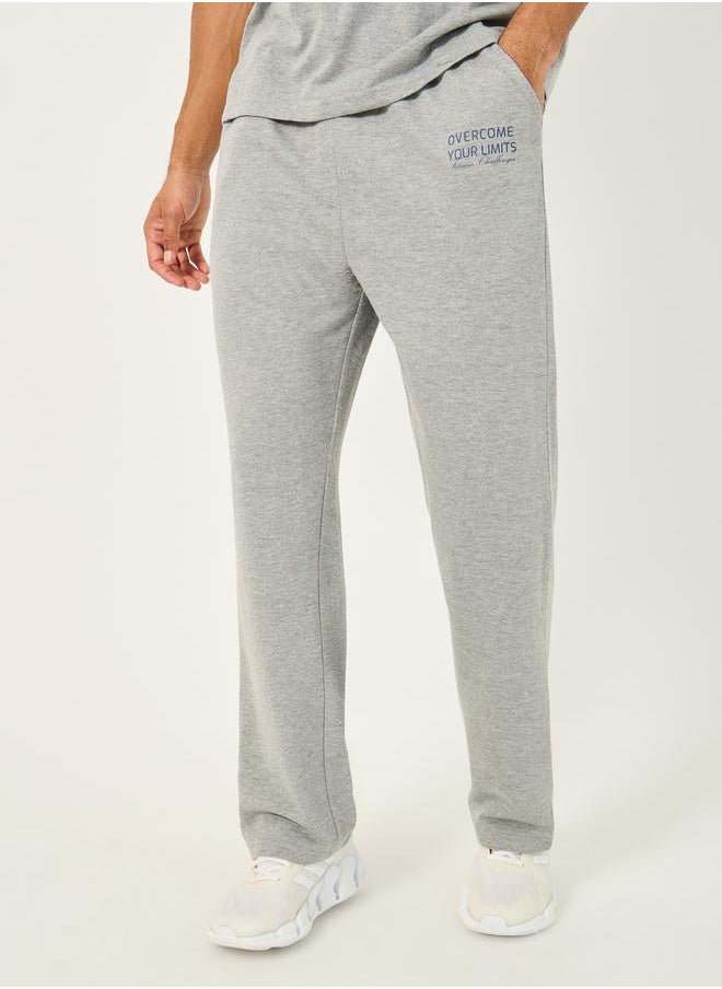 Oversized T-Shirt and Slogan Print Joggers Training Set