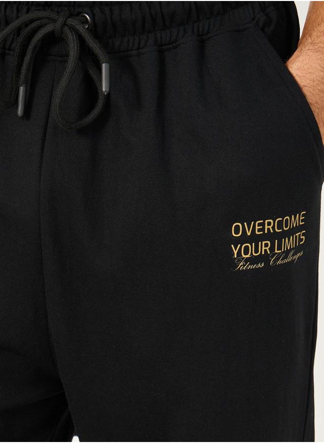 Oversized T-Shirt and Slogan Print Joggers Training Set
