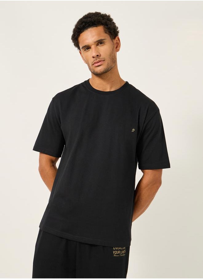 Oversized T-Shirt and Slogan Print Joggers Training Set