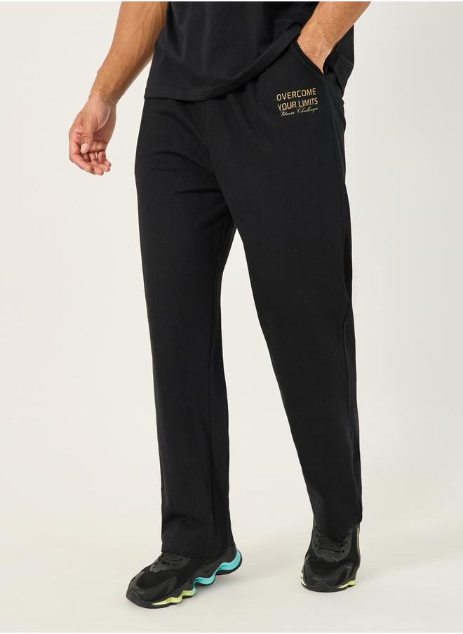 Oversized T-Shirt and Slogan Print Joggers Training Set