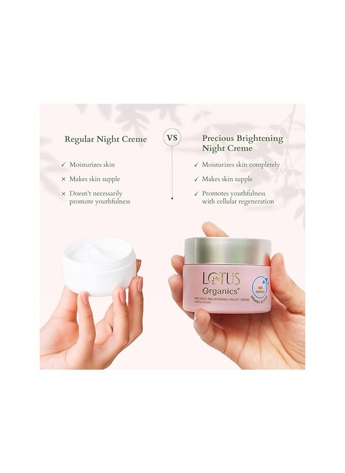 Lotus Organics+ Precious Brightening Night Creme, White