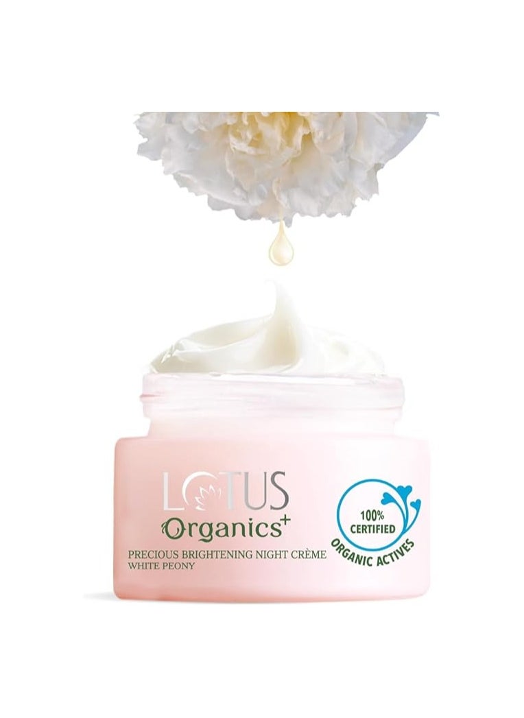 Lotus Organics+ Precious Brightening Night Creme, White