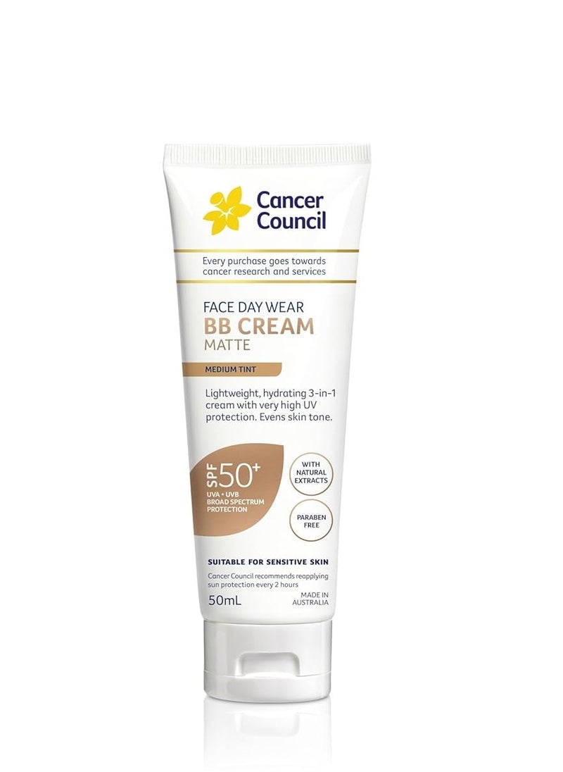 Cancer Council SPF 50+ Face Day Wear BB Cream Matte Medium Tint 50ml