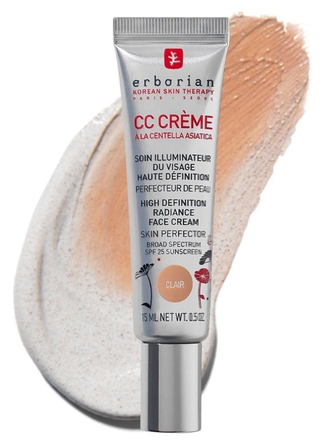 ERBORIAN CC Cream SPF 25, Clair - Lightweight Coverage & Sun Protection 15ml