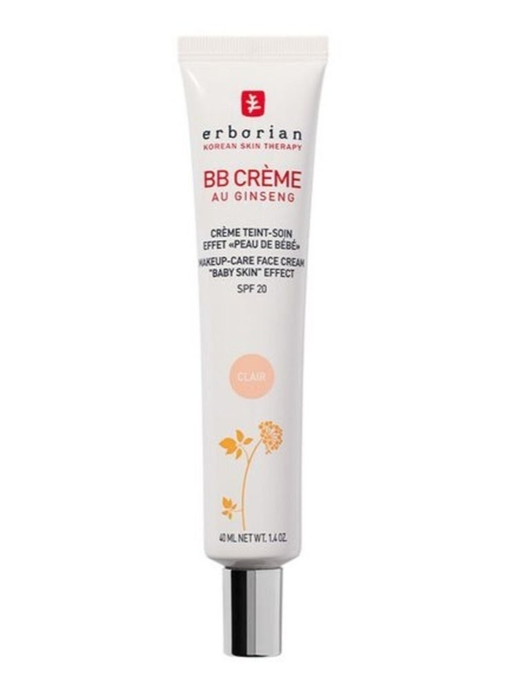 ERBORIAN BB Cream Au Ginseng SPF 20, Clair  – Perfect Skin Coverage and Sun Protection 40ml