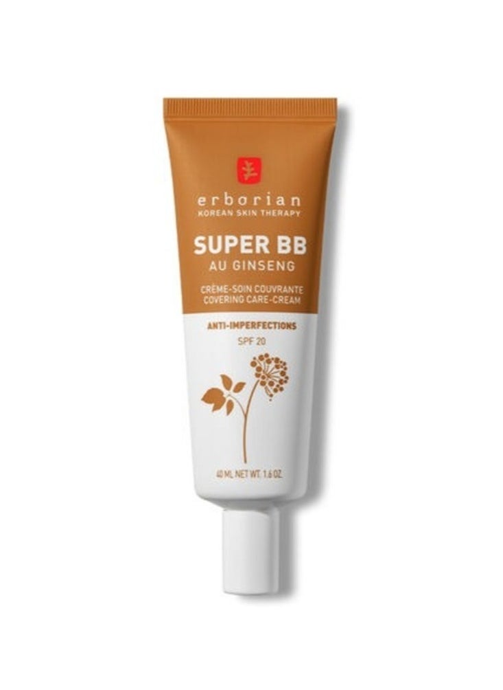 ERBORIAN Super BB Cream Au Ginseng, Caramel - High Coverage, Radiant Look, 40ml