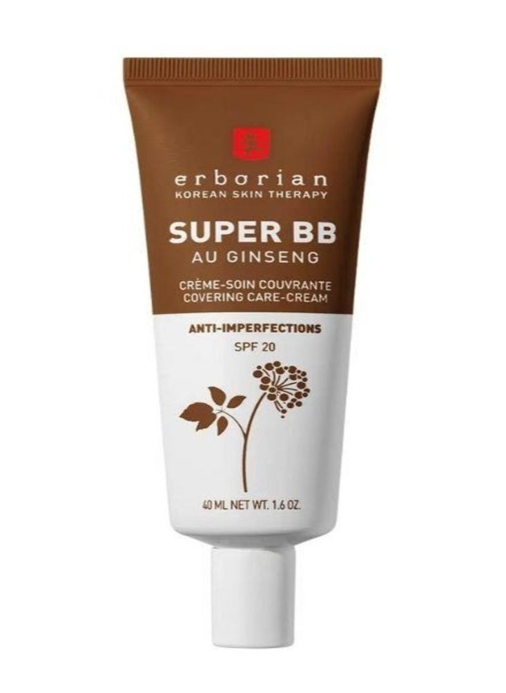 ERBORIAN Super BB Cream Au Ginseng, Chocolat - High Coverage, Radiant Look, 40ml