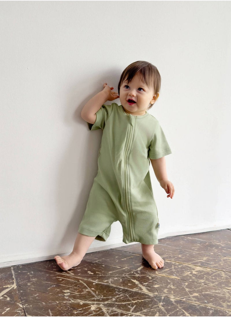 Baby Jumpsuit – 100% OEKO-TEX Certified Cotton, Ultra-Soft and Eco-Friendly – Full Double-Zipper Design for Easy Dressing Without Disturbing Sleep – Perfect for Home, Outdoors, or as a First Layer