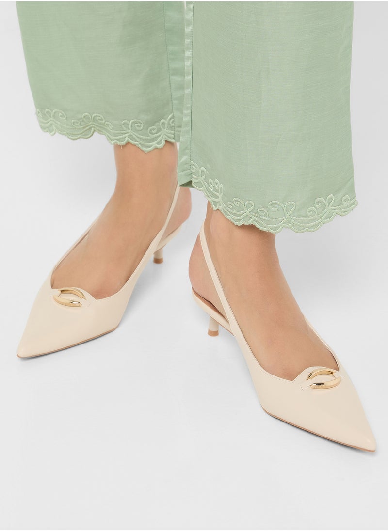 Trim Detail Sling Back Pump