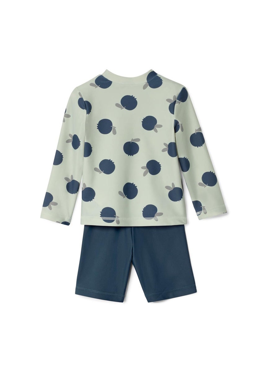 Toddlers Girl 2 Pieces Top And Shorts Set, Sage Beige